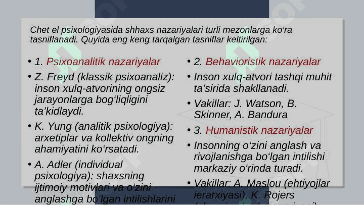 Chet el psixogiyasida shaxs nazariyalari 4