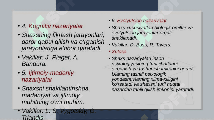 Chet el psixogiyasida shaxs nazariyalari 5