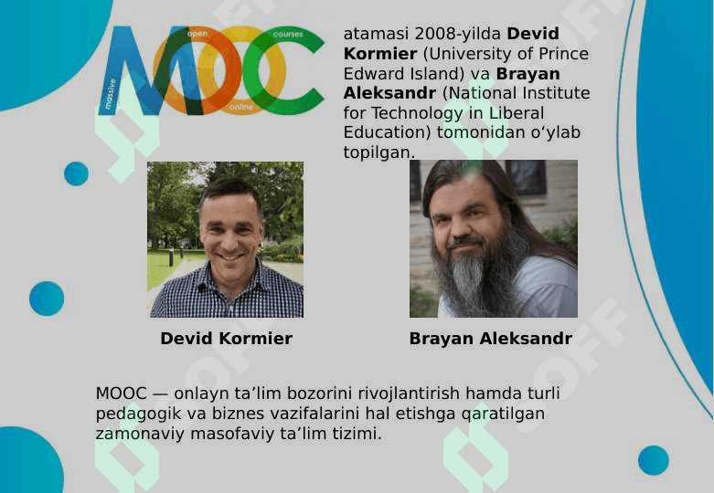 MASSIVE OPEN ONLINE COURSES  (OMMAVIY OCHIQ ONLAYN KURSLAR) 2