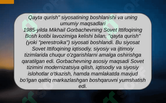 Qayta qurish yillarida O'zbekistondagi ijtimoiy-siyosiy vaziyat 3