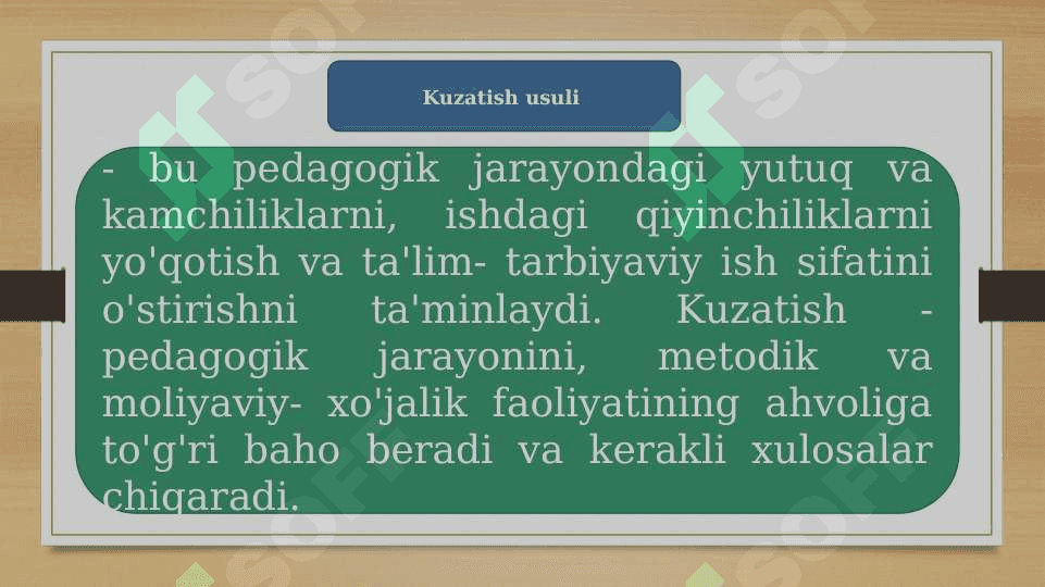 Nazorat qilishning usul va uslublari 4