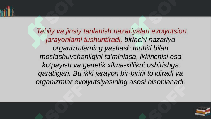 Tabiiy va jinsiy tanlanish nazariyalari 8