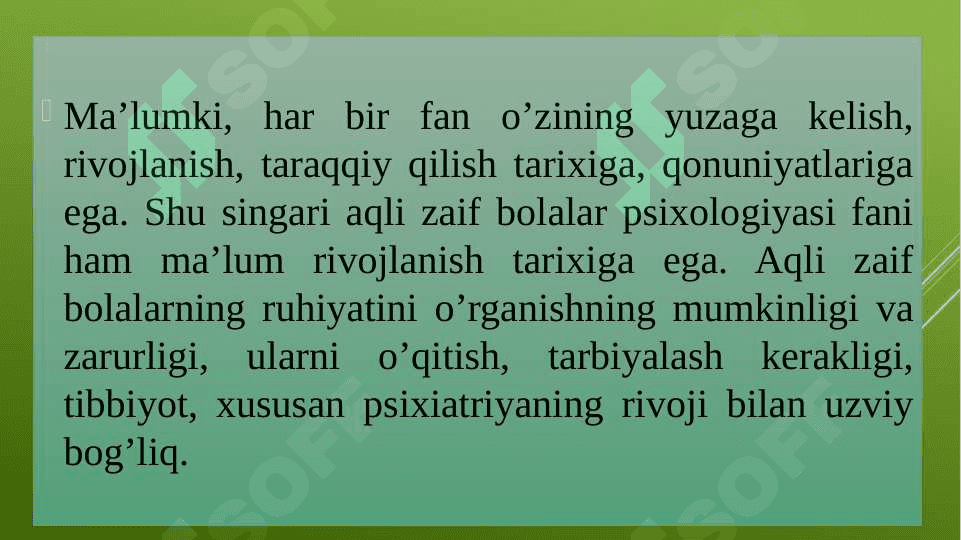 Oligofrenopsixologiya fanining rivojlanish tarixi 2