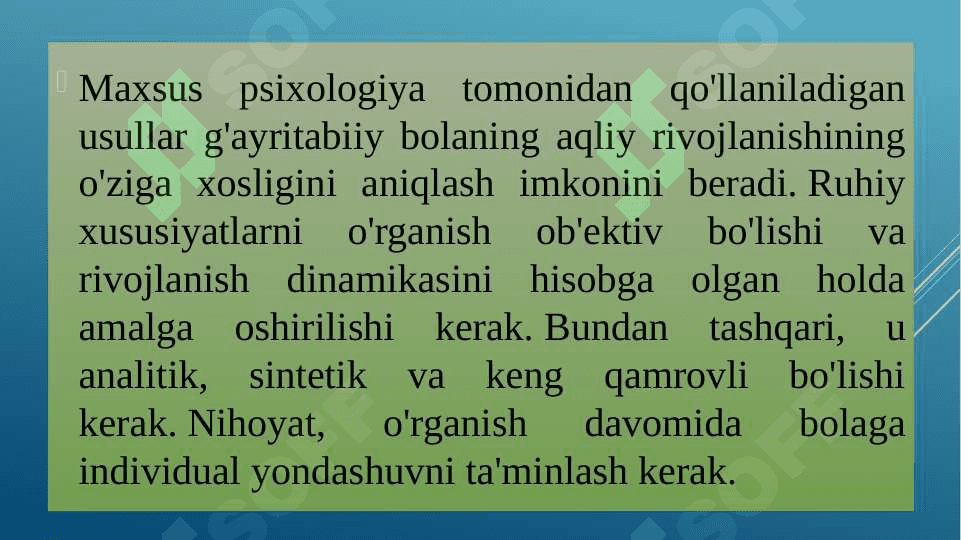Aqli zaif bolalarni psixologik o‘rganish metodlari 2