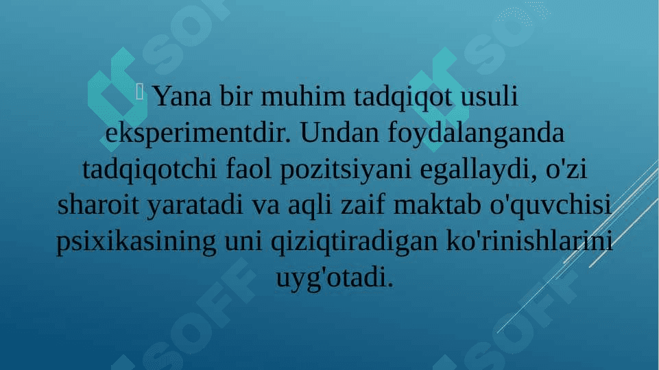 Aqli zaif bolalarni psixologik o‘rganish metodlari 7