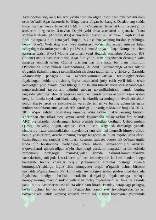 O'rganilayotgan til bo'yicha komputer dasturlari 4