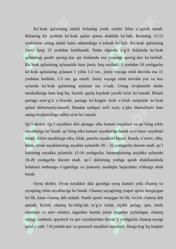 Organizmdagi suyaklarning tuzilishi, ularning yosh xususiyatlari va xillari 7