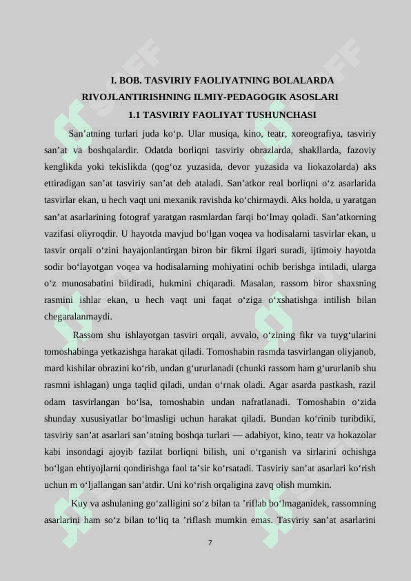 BOLALARNI HAR TOMONLAMA RIVOJLANTIISHDA TASVIRIY FAOLIYATNING AHAMIYATI 7