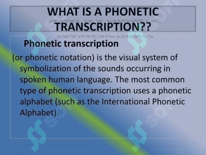 Phonetic transcription 2