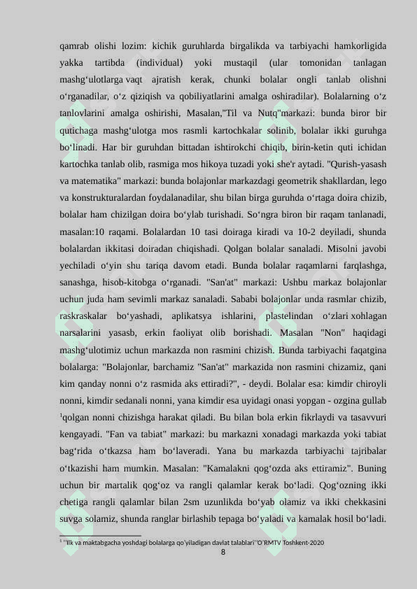 ILK YOSH GURUHLARIDA QURISH-YASASH MASHG‘ULOTLARINING O‘ZIGA XOS JIHATLARI 8