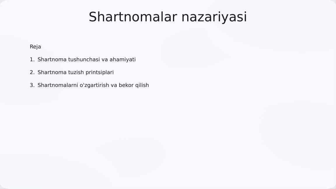 Shartnomalar nazariyasi