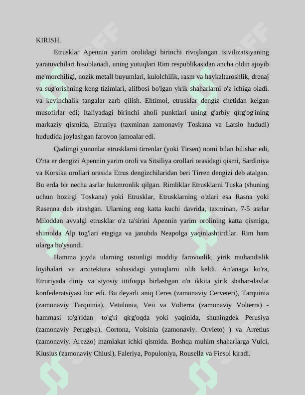 Etrusklar. Rim podsholik davrida 2