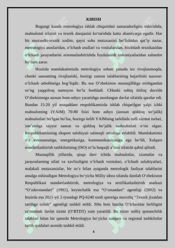 Sig‘im o‘lchov vositalarini qiyoslash laboratoriyasini tashkil qilish 6