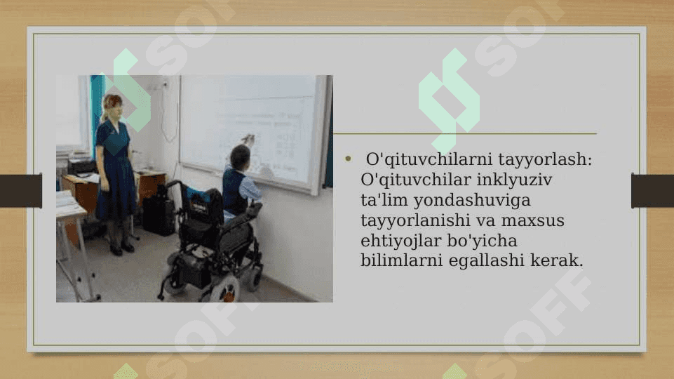 Umumiy o’rta ta’lim,professional ta’lim,kasb-hunarga yo’naltirish  va Oliy  o’quv yurtlarida inklyuziv ta’lim 5