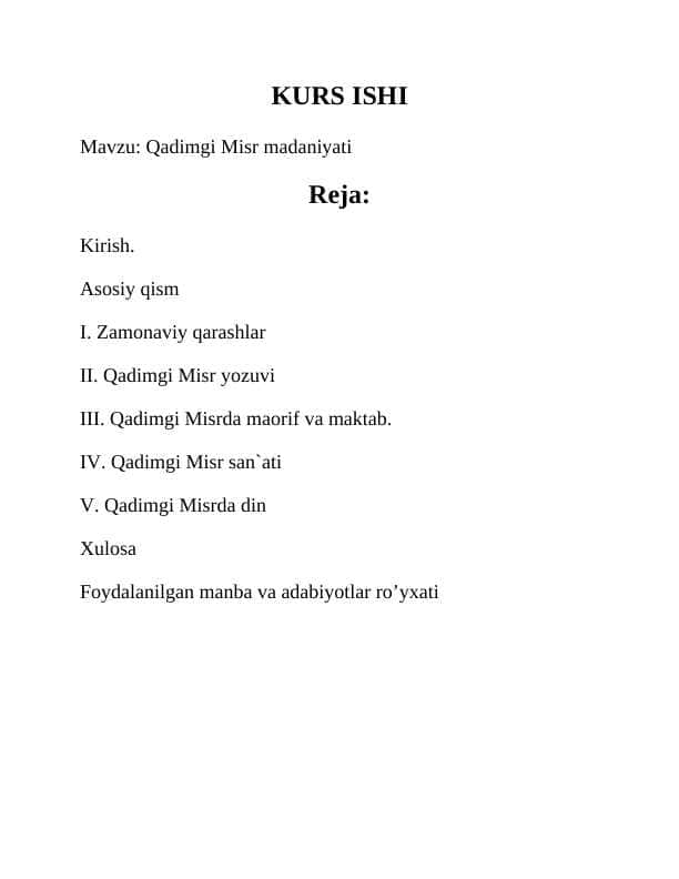 Qadimgi Misr madaniyati 1