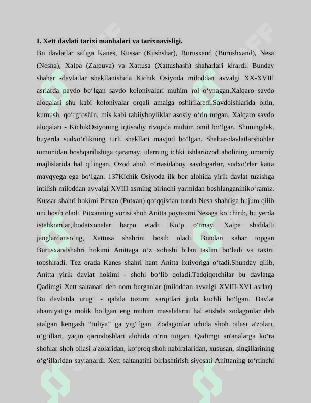 Xett davlati va jamiyati. Mitanni tarixi 3