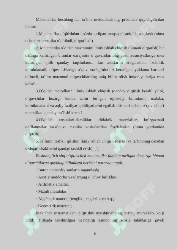 BOSHLANGʻICH SINFLARDA MATEMATIKA OʻQITISHNING DIDAKTIK-PSIXOLOGIK MASLAHATLAR 6