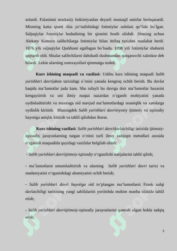 SALIB YURISHLARI 5