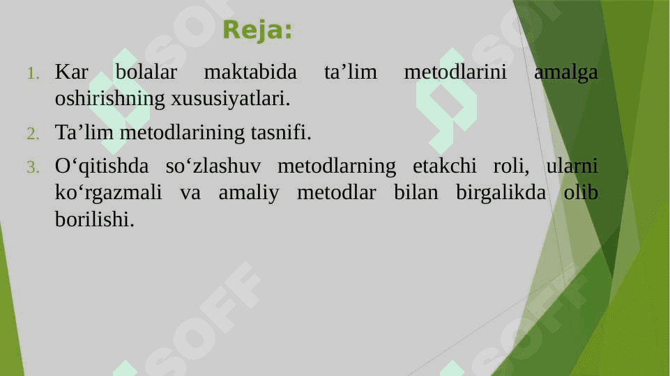 Kar bolalar maktabida o‘qitish metodlari. 2
