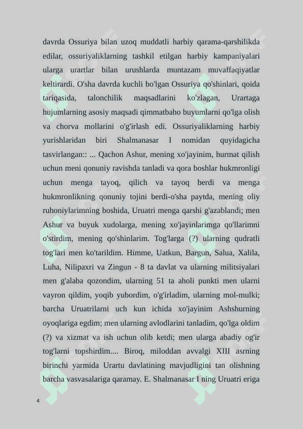 URARTU PODSHOLIGI 4
