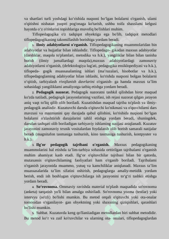 Tiflopedagogika fanining predmeti va metodlari. 2