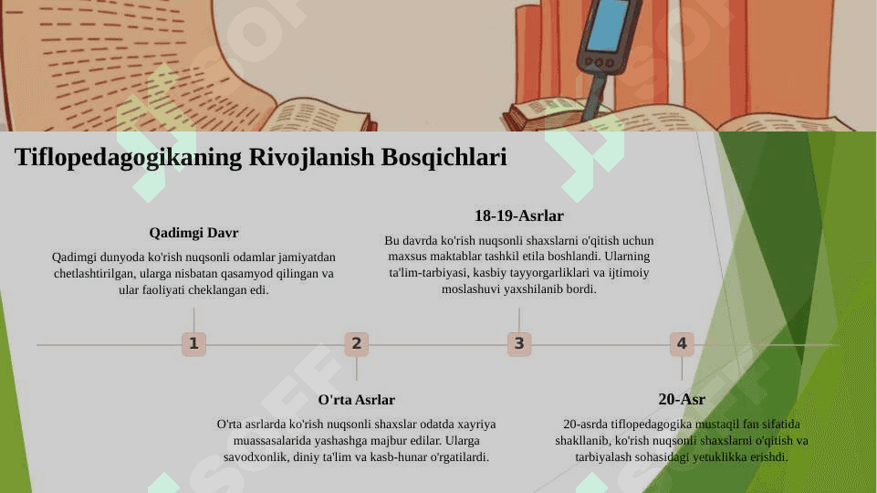Tiflopedagogikaning rivojlanish tarixi 6