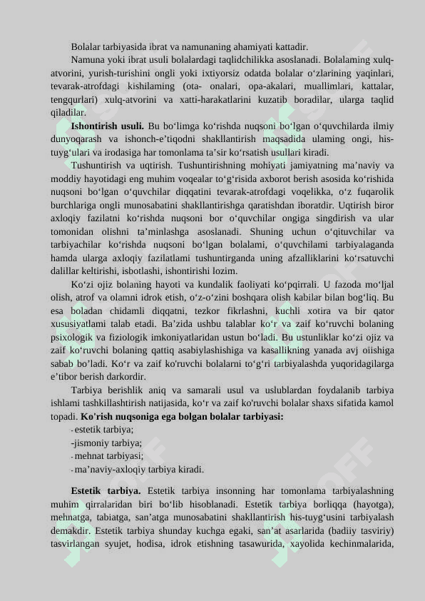 Axloqiy tarbiya va estetik tarbiya. 3