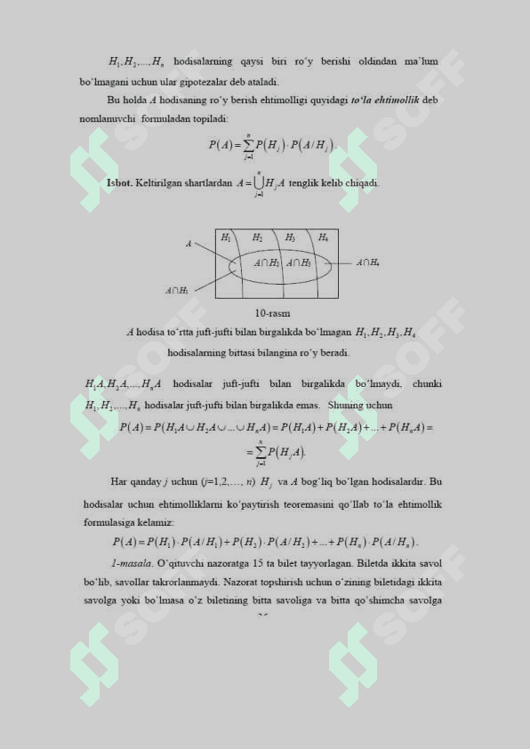 To’la ehtimollik va Bayes formulalari 4