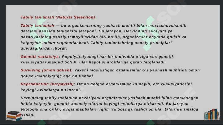 Tabiiy va jinsiy tanlanish nazariyalari 4
