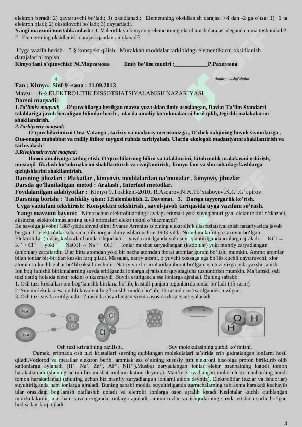 9-sinf kimyo konspekt dars uchun 4