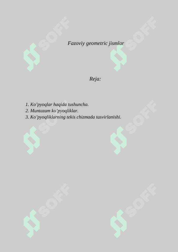 Fazoviy geometric jismlar 2