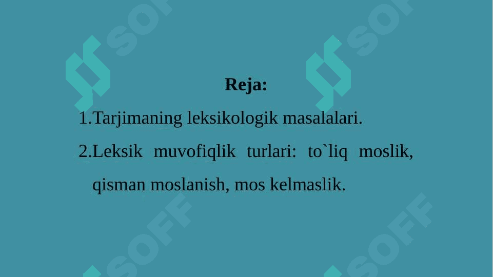 Tarjimashunoslikda leksik muammolar.. 2