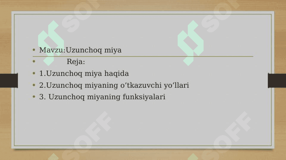 Uzunchoq miya 2