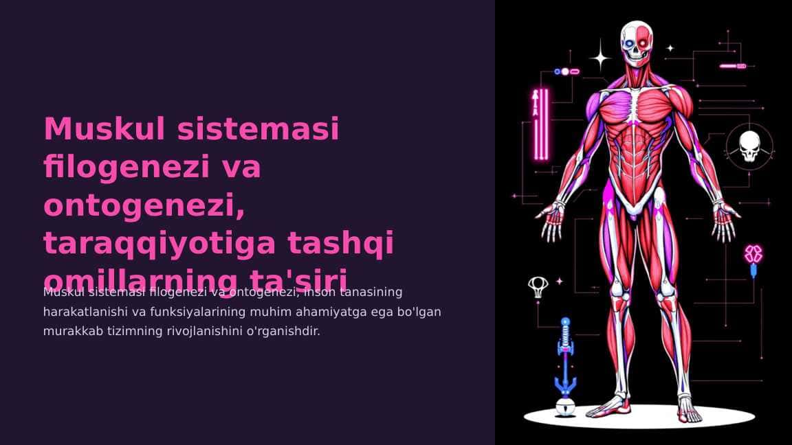Muskul sistemasi filogenezi va ontogenezi, taraqqiyotiga tashqi omillarning ta'siri