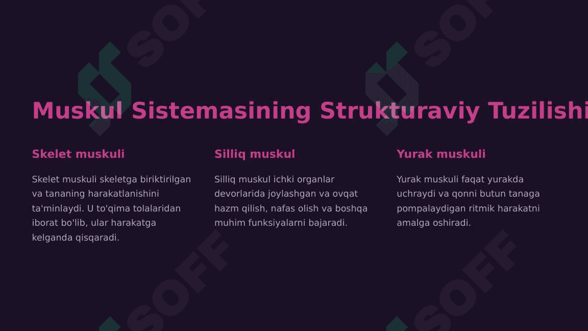 Muskul sistemasi filogenezi va ontogenezi, taraqqiyotiga tashqi omillarning ta'siri 4
