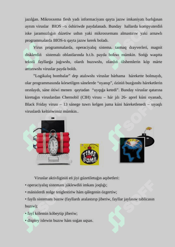 Kompyuter viruslarınin’ túrleri ham qasiyetleri haqqinda talabalardin’ tusinigin ken’eytiriw metodikasi 6