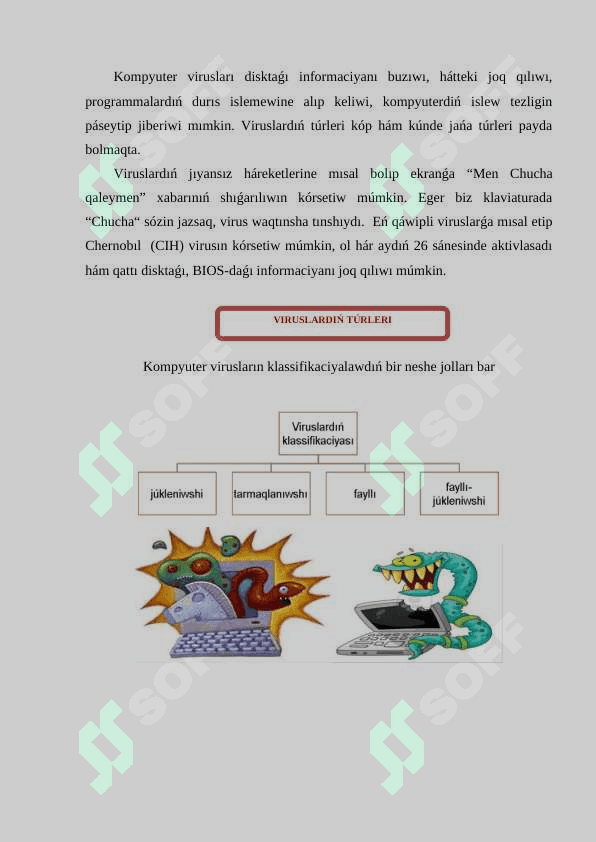 Kompyuter viruslarınin’ túrleri ham qasiyetleri haqqinda talabalardin’ tusinigin ken’eytiriw metodikasi 7