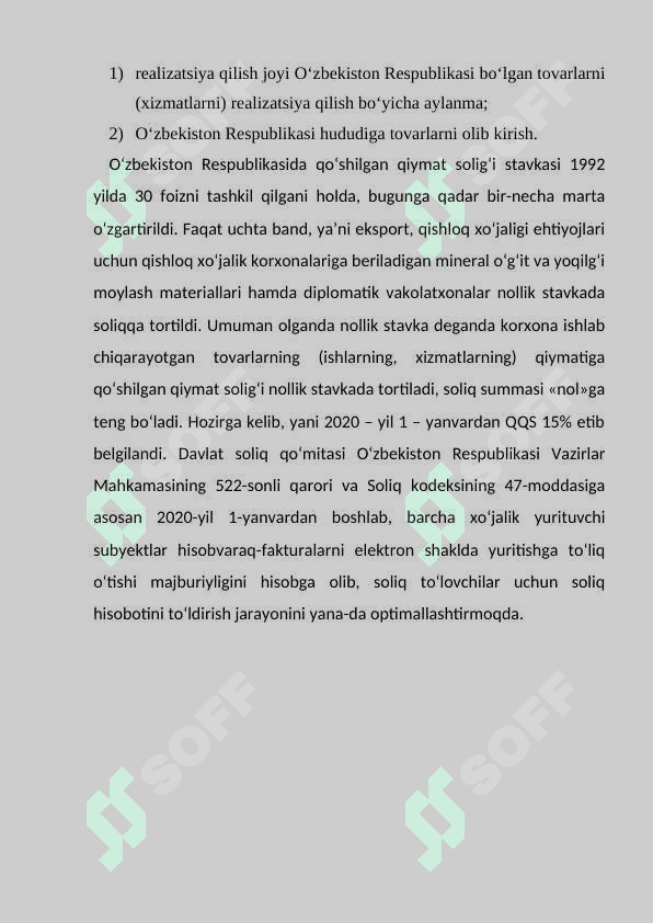 Aylanmadan olinadigan soliqning tabaqalanish mezonlari. 7