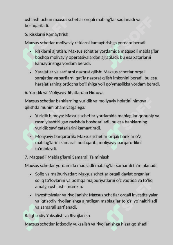 Bankdagi maxsus schetlar hisobi. 7