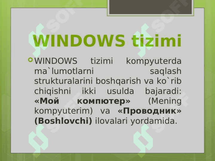 Windows operatsion tizimini sozlash 2