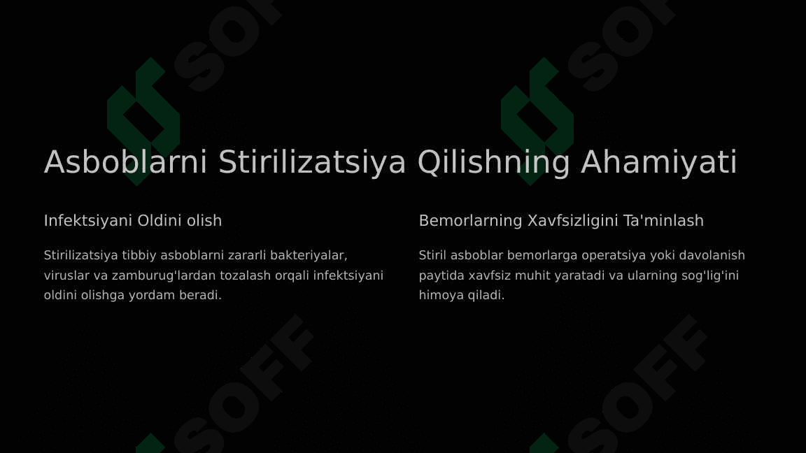 Stirilizatsiya va dezinfeksiya. Asboblarni stirillash bosqichlari 3