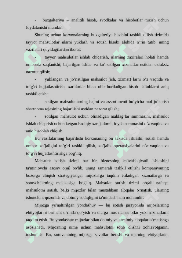 MAHSULOT SOTISH TIZIMI VA MARKETING XIZMATLARI 7