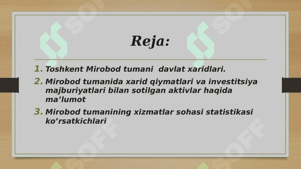 Toshkent Mirobod tumani Davlat xaridlari 2