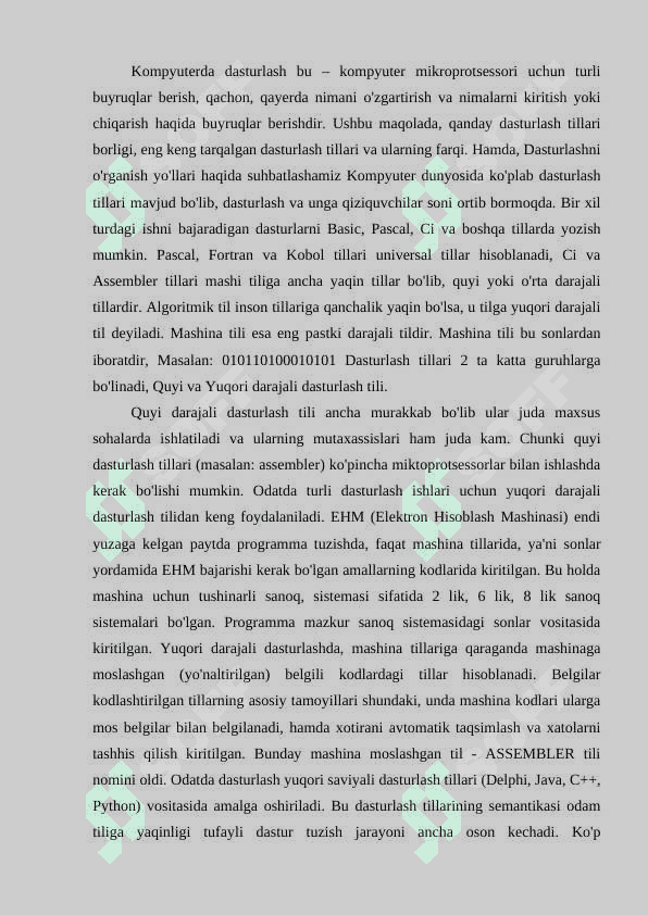 Zamonaviy dasturlar bilan ishlash 2