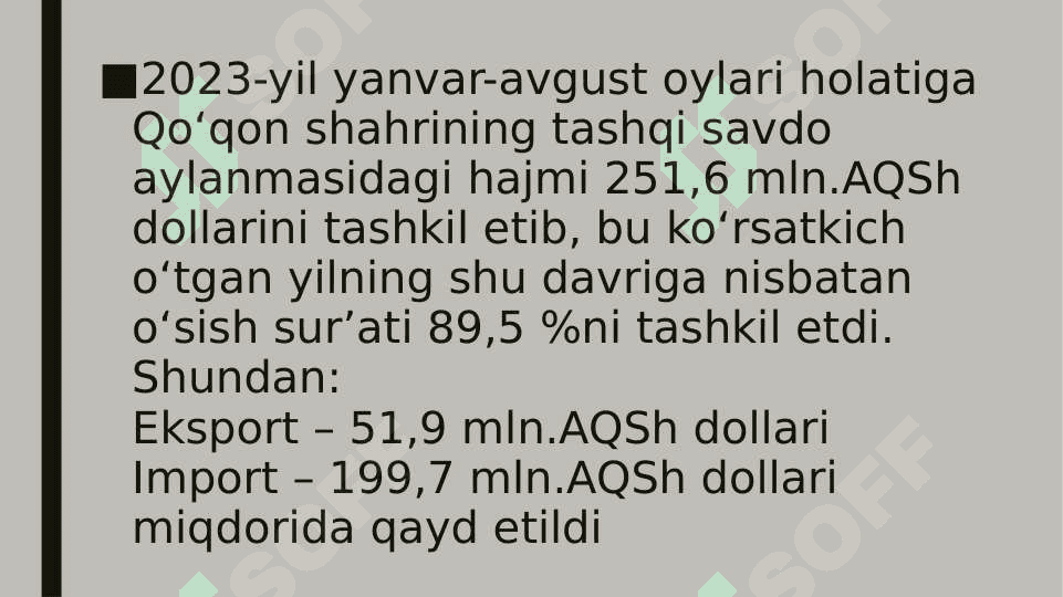 Qo’qon shahrining savdo aylanmasi 4