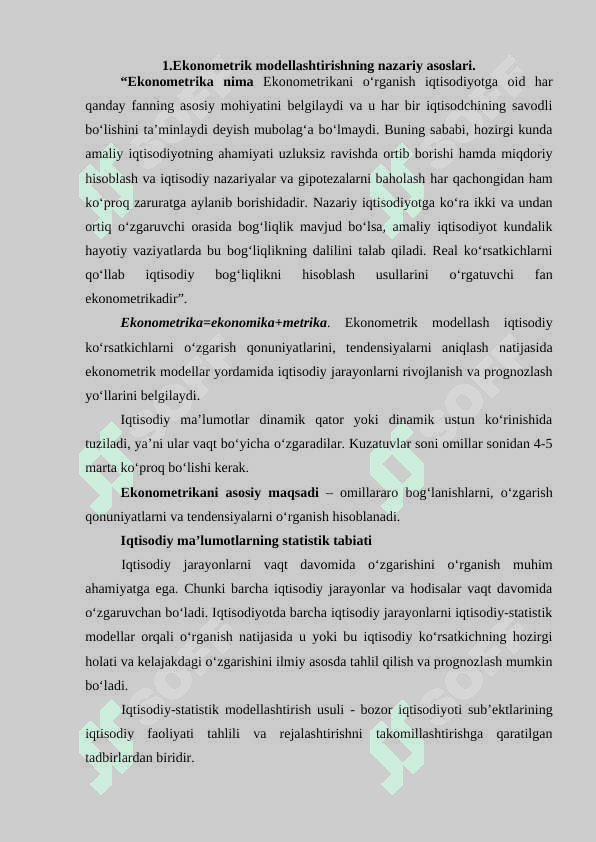 Statistik modellashtirish (Tasodifiy miqdor, bosh to‘plam, tanlama diskret, tasodifiy miqdorlar) 3