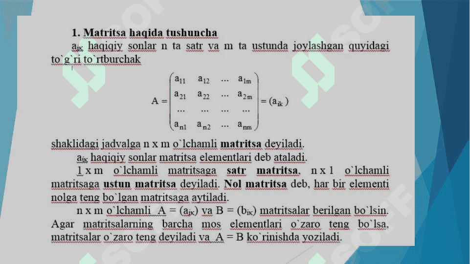 Matritsa va ular ustida amallar 3