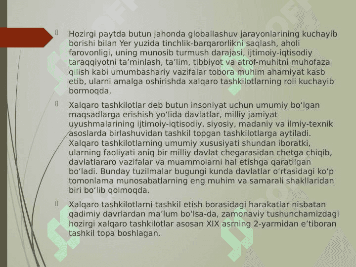 O'zbekistonning xalqaro reyting va indekslardagi o’rni va nufuzini ortib borishi. 3