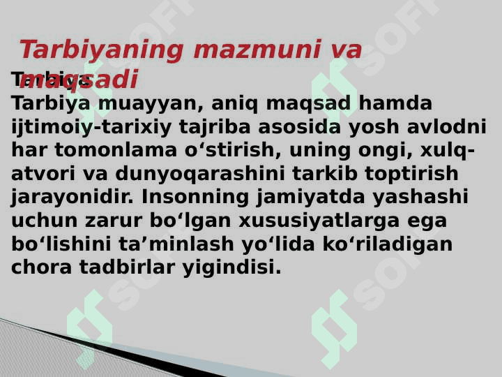 Tarbiya  tushunchasi va metodlari 2