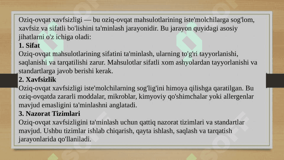 Oziq-ovqat xavfsizligi haqida 3
